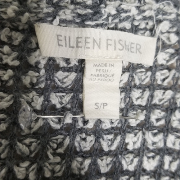 Eileen Fisher100%ORGANIC cotton, open knit cardigan, color gray/white, S… - Picture 9 of 11